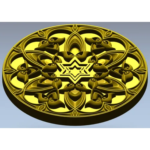 Ornamental Star Rosette STL 3D Model for CNC