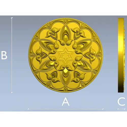 Ornamental Star Rosette STL 3D Model for CNC