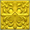 Квадратная розетка с растительным орнаментом - STL для ЧПУ