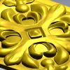Квадратная розетка с растительным орнаментом - STL для ЧПУ