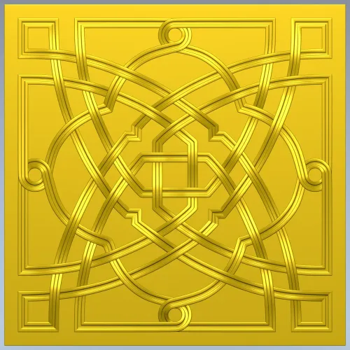 Square Celtic Rosette STL for CNC