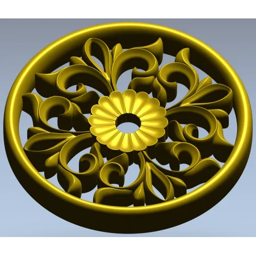 Розетка круглая с цветочным медальоном - 3D модель STL для ЧПУ