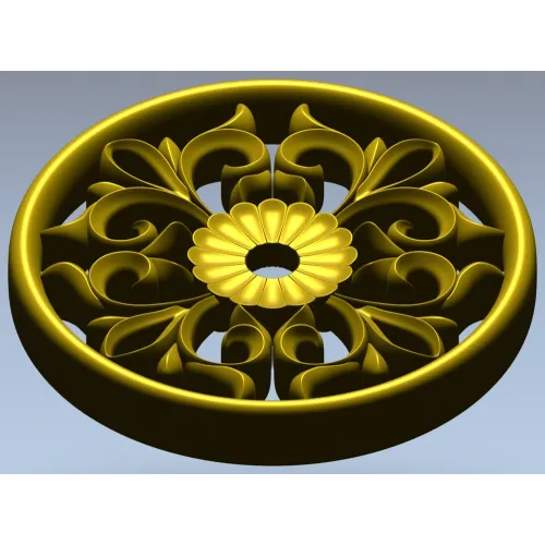 Розетка круглая с цветочным медальоном - 3D модель STL для ЧПУ