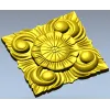 Square Floral Rosette STL for CNC