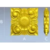 Square Floral Rosette STL for CNC