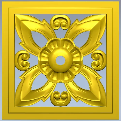 Ornamental Square Rosette STL for CNC