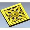 Ornamental Square Rosette STL for CNC