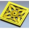 Ornamental Square Rosette STL for CNC