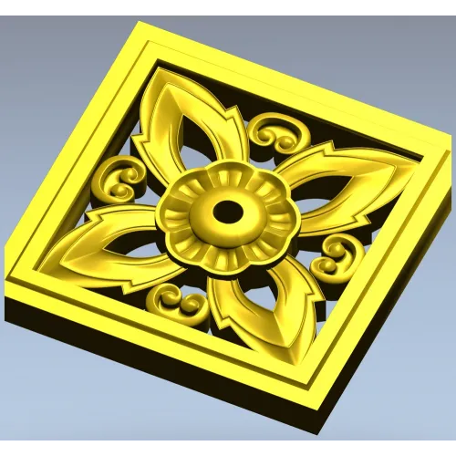 Ornamental Square Rosette STL for CNC
