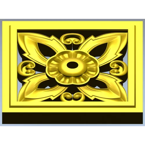 Ornamental Square Rosette STL for CNC