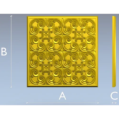 Baroque Spiral Rosette Panel STL 3D Model for CNC