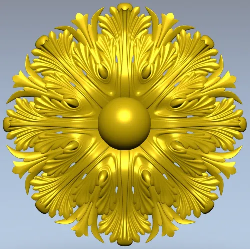 Acanthus Sun Rosette - STL 3D model for CNC milling