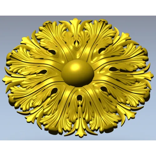 Acanthus Sun Rosette - STL 3D model for CNC milling