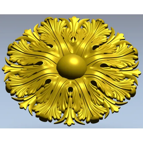 Acanthus Sun Rosette - STL 3D model for CNC milling