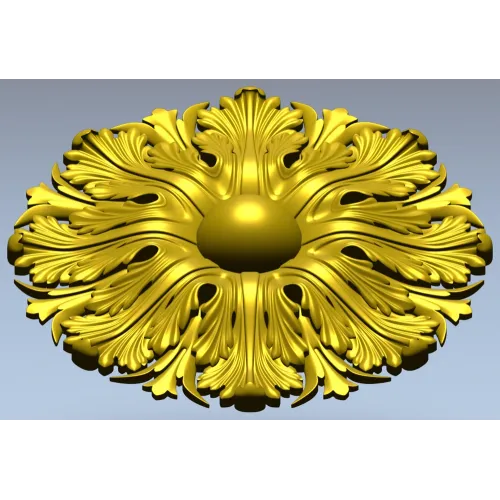 Acanthus Sun Rosette - STL 3D model for CNC milling