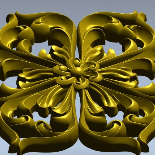 Розетка "Златоцвет" - декоративная 3D модель STL для ЧПУ