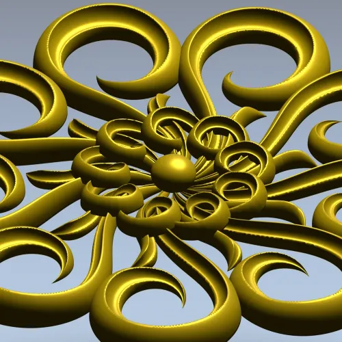 Aurora Rosette - decorative rosette 3D STL for CNC