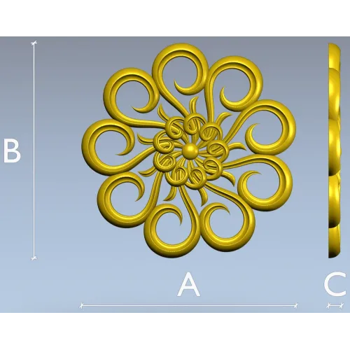 Aurora Rosette - decorative rosette 3D STL for CNC
