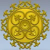 Круглая декоративная розетка - медальон с цветочным центром