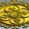Круглая декоративная розетка - медальон с цветочным центром