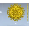 Круглая декоративная розетка - медальон с цветочным центром
