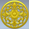 Round Floral Rosette STL model for CNC
