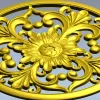 Round Floral Rosette STL model for CNC