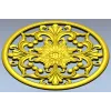 Round Floral Rosette STL model for CNC