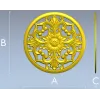 Round Floral Rosette STL model for CNC