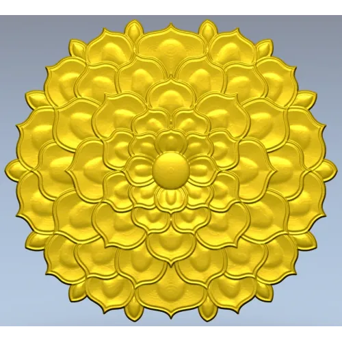 Floral Rosette Relief STL for CNC Router