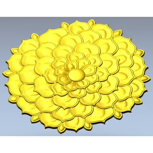 Floral Rosette Relief STL for CNC Router