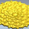 Floral Rosette Relief STL for CNC Router