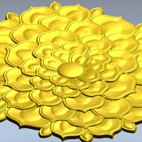 Floral Rosette Relief STL for CNC Router