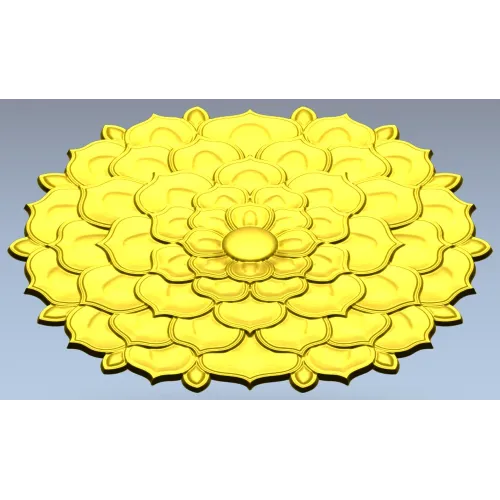 Floral Rosette Relief STL for CNC Router