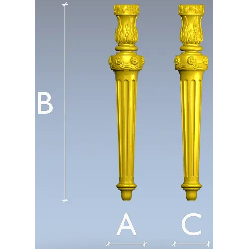 3D модель мебельной ножки Людовик - STL для ЧПУ