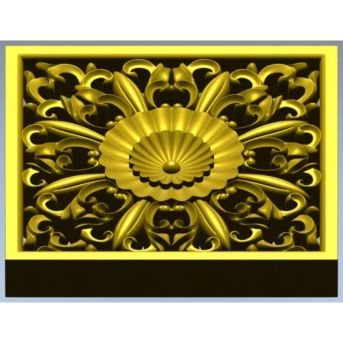 Ornate Square Rosette 3D Model for CNC (STL)