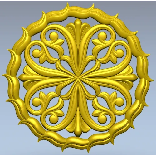 Ornamental Round Rosette - STL 3D Model for CNC Milling