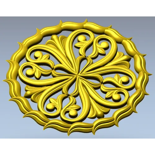 Ornamental Round Rosette - STL 3D Model for CNC Milling