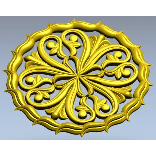 Ornamental Round Rosette - STL 3D Model for CNC Milling