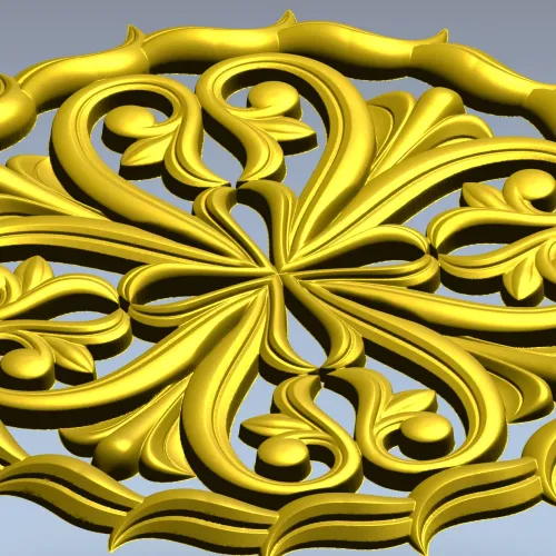 Ornamental Round Rosette - STL 3D Model for CNC Milling