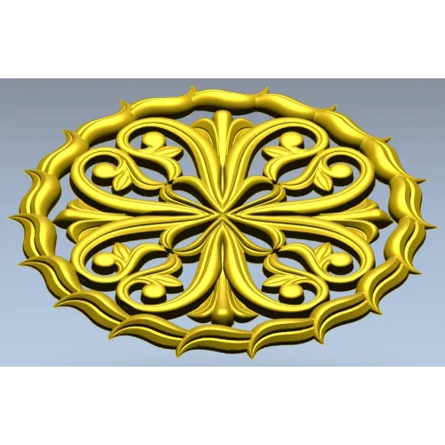 Ornamental Round Rosette - STL 3D Model for CNC Milling