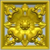 Квадратная розетка с цветочным барельефом - STL для ЧПУ