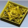 Квадратная розетка с цветочным барельефом - STL для ЧПУ