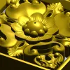 Квадратная розетка с цветочным барельефом - STL для ЧПУ