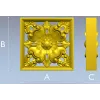 Квадратная розетка с цветочным барельефом - STL для ЧПУ