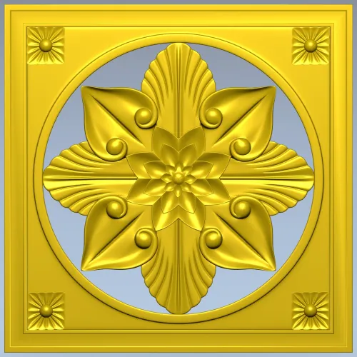 Starflower Rosette - STL 3D model for CNC