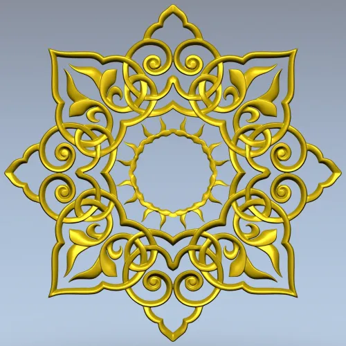 Sunburst Lace Rosette STL for CNC carving