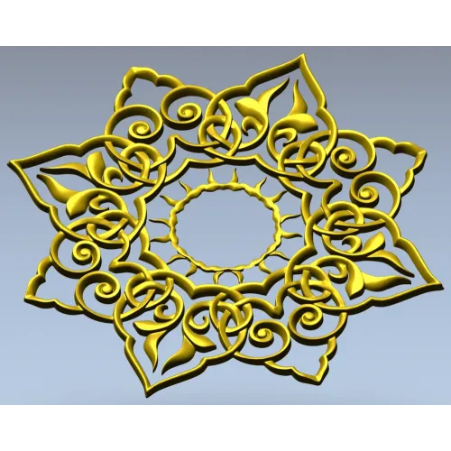 Sunburst Lace Rosette STL for CNC carving
