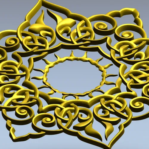 Sunburst Lace Rosette STL for CNC carving