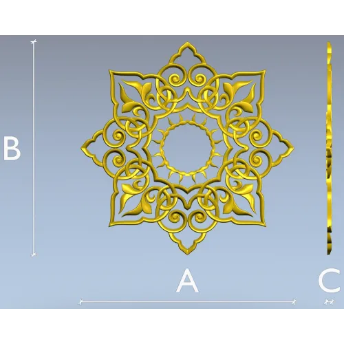 Sunburst Lace Rosette STL for CNC carving